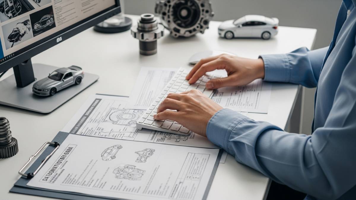 Traducteur automobile travaillant sur documents techniques et éléments mécaniques